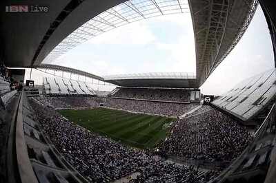 Brazilian stadium holds first test ahead of football World Cup opener