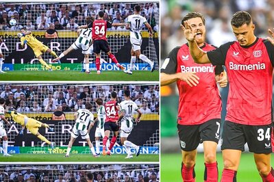 Granit Xhaka Scores Screamer in Bayer Leverkusen's Last-gasp 3-2 Win over Borussia Moenchengladbach in Bundesliga