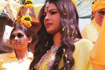 Snapshot: Red tilak, saffron sari; Priyanka Chopra's strange IPL look