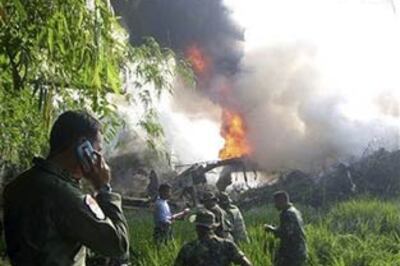 Indonesian military plane crashes, 68 feared dead