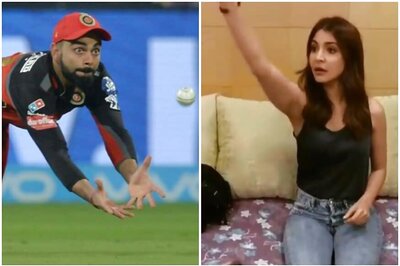 Watch: Anushka's Reaction to Virat Kohli's Superman-like Catch is Priceless