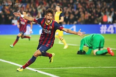 Neymar rescues Barcelona from defeat against Atletico Madrid in Champions League