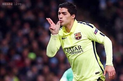 Suarez scores brace, Barcelona beat Manchester City 2-1 in Champions League