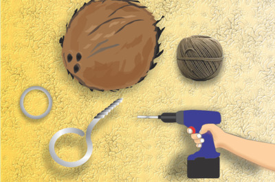 How to Make a Coconut Shell Hanging Basket