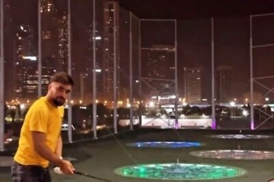 Rashid Khan Plays the 'Helicopter' with a Golf Club in UAE - Watch the Virat Video