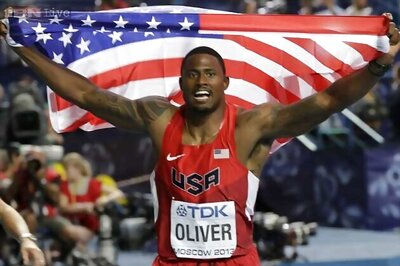 David Oliver leads 1-2 for US in men's 110 hurdles