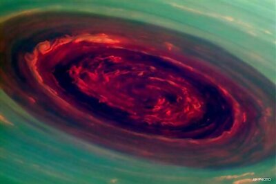 NASA gets close-up views of large hurricane on Saturn