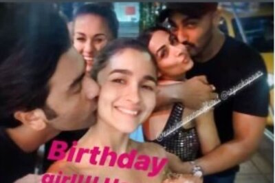 Pic of Ranbir Kapoor Kissing Alia Bhatt with Arjun Kapoor-Malaika Arora in the Backdrop is Adorable