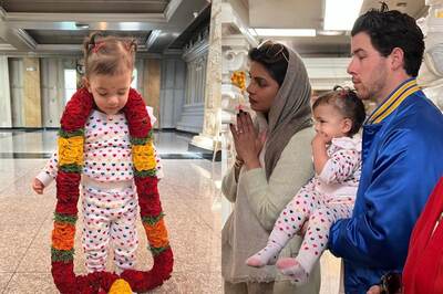 Priyanka Chopra-Nick Jonas Visit Temple in LA, Malti Sports Garland in Pics From Her 2nd Birthday