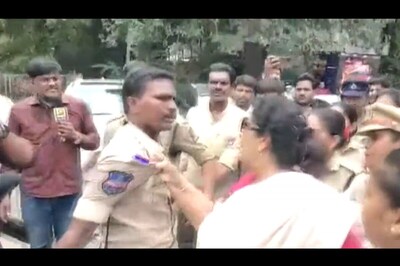 Renuka Chowdhury Grabs Hyd Cop's Collar At Cong Protest Over Rahul Gandhi's ED Summons; Case Filed