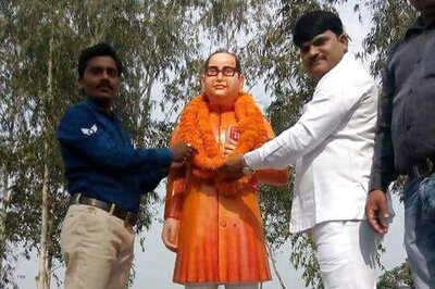 'Saffron' Ambedkar Statue Installed in Uttar Pradesh's Badaun, Opposition Cries Foul