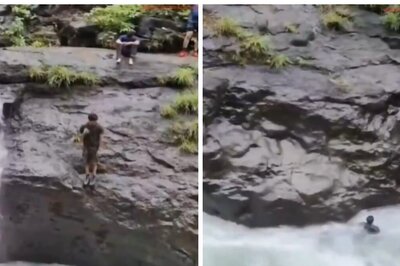 Video: Man Washed Away By Strong Currents of Pune Waterfall Days After 5 Drown Near Lonavala