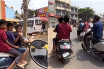 Watch: Kids Ride Scooter On A Busy Road And Cause Accident, Get Slapped By Passerby