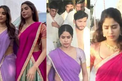 Janhvi Kapoor, Khushi Kapoor Recycle Lehengas From Tirupati Visit For Karan Johar's Diwali Puja; Photos