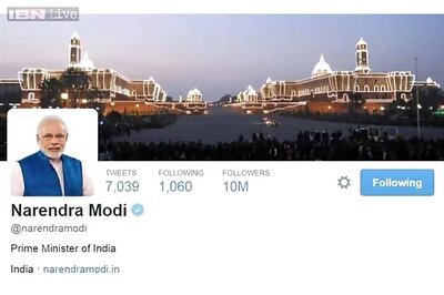 Narendra Modi crosses 10 million follower mark on Twitter