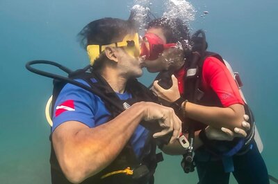 Milind Soman And Ankita Konwar Paint Instagram Red With An Underwater Kiss