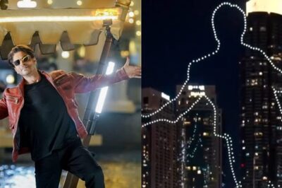 Dunki Fever Grips Dubai! Shah Rukh Khan Enjoys Drone Show, Treats Fans With His Signature Pose | Watch
