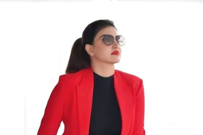Honey Rose Gives Off Boss Lady Vibes In A Red Pantsuit; See Pics