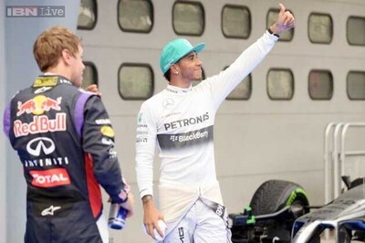 Lewis Hamilton takes pole position for the Malaysian Grand Prix
