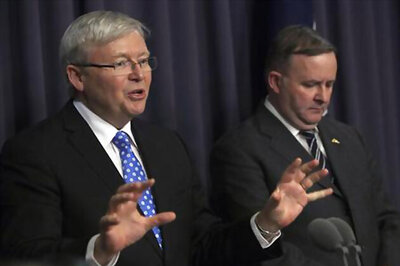Kevin Rudd sworn in as Australian Prime Minister after overthrowing Julia Gillard