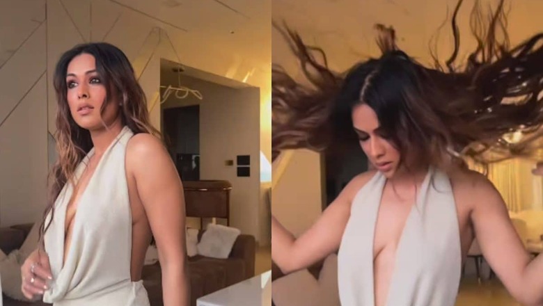 Sexy! Nia Sharma Flaunts Ample Cleavage In A Bodycon Satin Gown With Plunging Neckline, Watch Hot Video