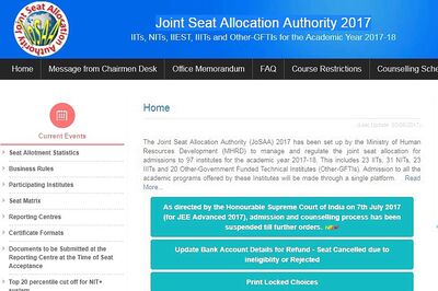 JoSAA 2018 Registration & Choice Filling Begins Today for IITs, IIITs, GFTIs & NITs, Apply before 25th June 2018