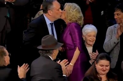 Joe Biden's Wife Kisses Kamala Harris's Husband Ahead of State of the Union Address, Video Viral