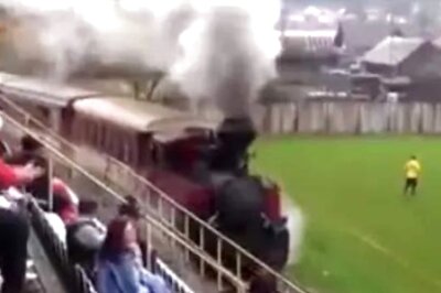 Watch: Steam Train Passes By This Football Stadium In Europe