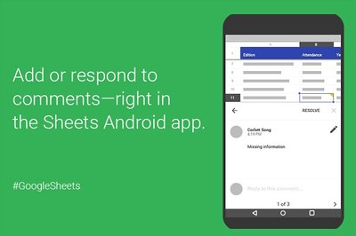 Google Sheets for Android now lets you add or respond to comments