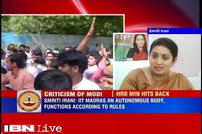 Smriti Irani blames students' group at IIT-Madras for de-recognition