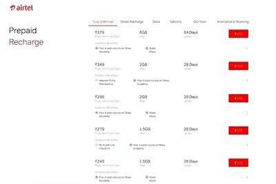 Airtel Adds Rs 279 And Rs 379 Prepaid Packs With Free Insurance And FASTag Cashback
