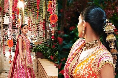 Radhika Merchant Stuns in Custom Manish Malhotra Ensemble and Heirloom Jewels at Her Mameru Ceremony