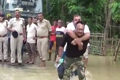 In Hojai to Review Flood Situation, Assam BJP MLA Takes Piggyback Ride to Boat | WATCH