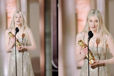 Golden Globe Awards 2024: Crown Star Elizabeth Debicki Steals Limelight In Antique Silver Gown, See Pics