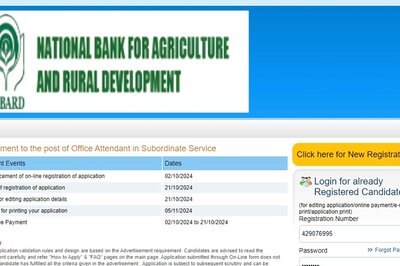 NABARD Office Attendant Recruitment 2024: Registration Starts For 108 Vacancies At nabard.org, Check Important Details Here