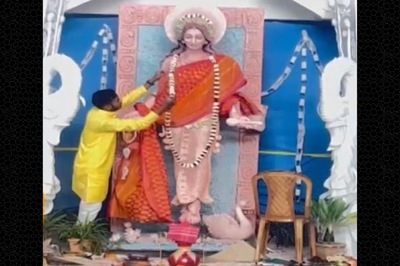 Viral Video of 'Saraswati Idol Without Saree' Sparks Protest at Tripura College, Authorities Explain Logic