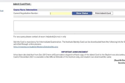 ICMAI CMA Admit Card Released at icmai.in, Steps to Download, Exam Guidelines