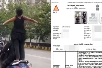 Holi 2024: Woman's 'Daredevil' Stunt on Moving Scooty Goes Wrong, Noida Police Slaps Rs 33,000 Fine