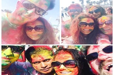 Snapshot: Preity Zinta celebrates holi with husband Gene Goodenough