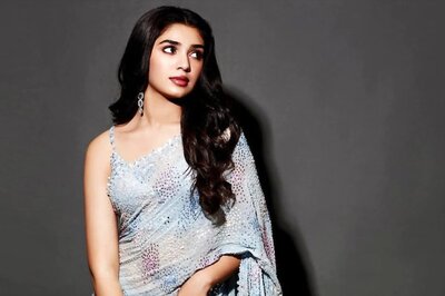 Krithi Shetty Flaunts Desi Avatar In Ethereal Baby Blue Sequin Saree