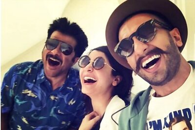Got the giggles? Ranveer Singh, Anil Kapoor and Anushka Sharma can't stop laughing  as they pose for an adorable photo