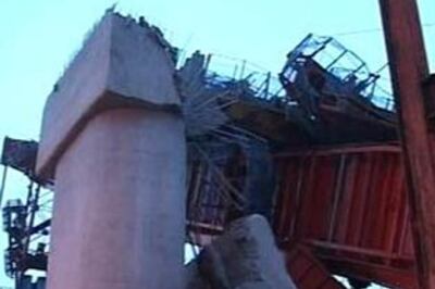 First pics: Metro bridge collapses in South Delhi