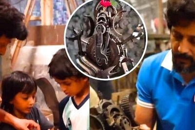 Riteish Deshmukh,Genelia Dsouza Go Eco-Friendly, Make Ganesha Sculpture Out Of Scrap