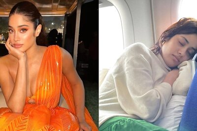 Janhvi Kapoor Shares Stunning Glimpses of Her Posing in Orange Lehenga, Taking Nap On A Jet; See Post