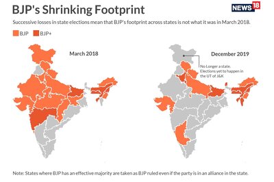 BJP’s Shrinking Footprint: Saffron Area on India’s Political Map Reduced to Half in Less Than 2 Years