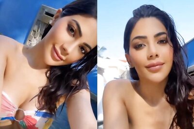 Hot! Nikki Tamboli Flaunts Cleavage in Sexy Bikini, Shares Sensual Video From Swimming Pool; Watch