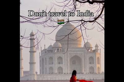 Foreigner Poses Before Taj Mahal in Red Lehenga. But Why Did She Write 'Don't Travel to India'?