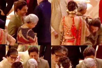 Shah Rukh Khan Touches Amitabh Bachchan's Feet, Makes Jaya Bachchan Laugh at Ambani Wedding | Watch