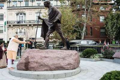 Vandalised Mahatma Gandhi Statue in Washington DC Restored