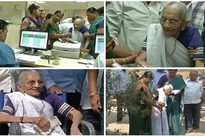 PM Modi's Mother Visits Bank in Gandhinagar to Exchange Old Notes